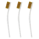 Three small brass brushes with curved handles