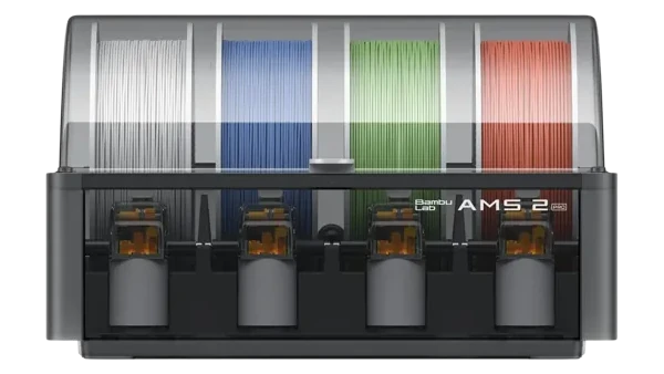 Bambu Lab AMS 2 Pro with four filament spools loaded